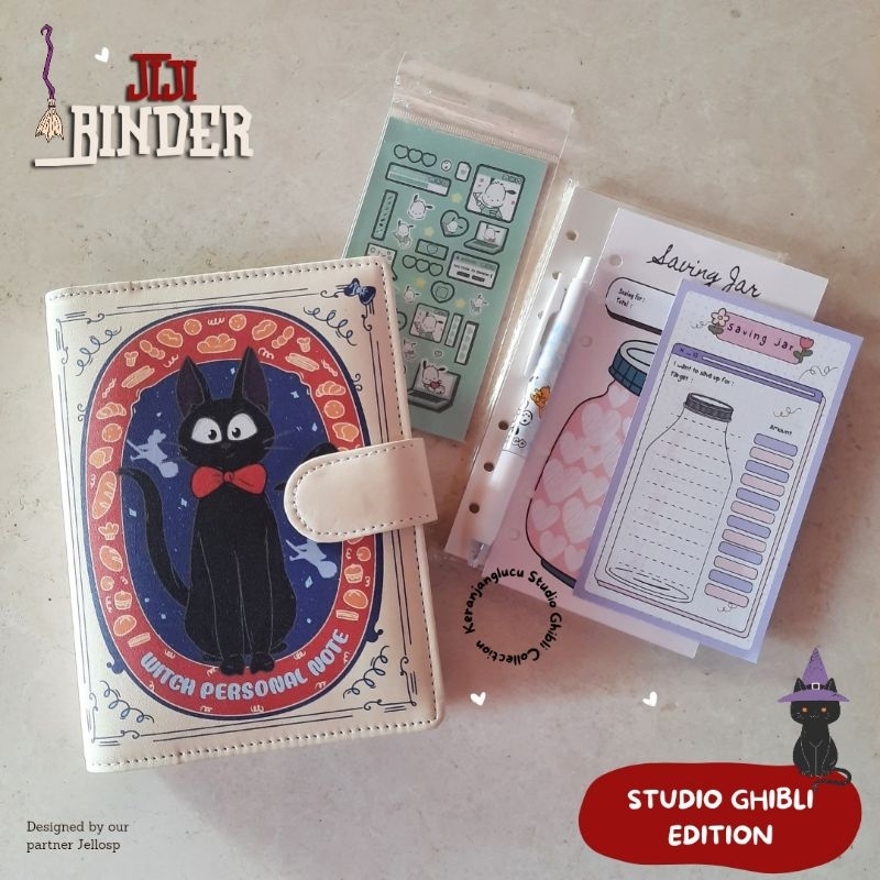 

GIFTSET JIJI Binder Aesthetic A6 for Daily Planner/Photocard/Notebook from Kiki's Delivery Service Movie/Studio Ghibli Merchandise/GIFTSET Japan Edition