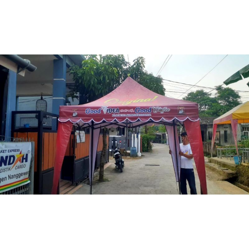 Tenda lipat 3x3 custom Branding (tenda matic)