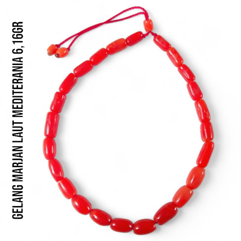 GELANG MARJAN RED CORAL Corallium Rubrum TUNISIA ASLI LAUT MEDITERANIA