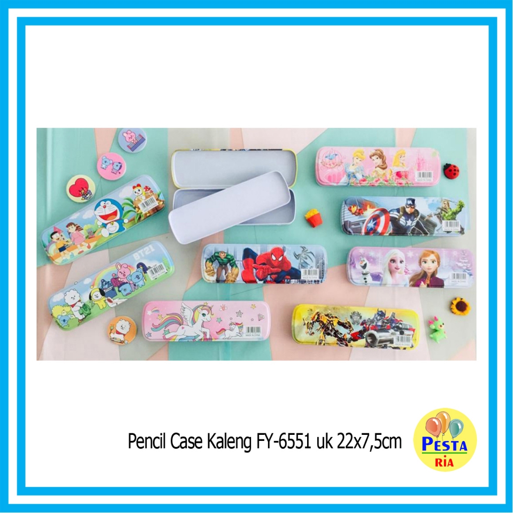 

Murah!! (1Pcs) Pensil Case kaleng, tepak pensil fancy, kotak pensil kaleng, tempat alat tulis
