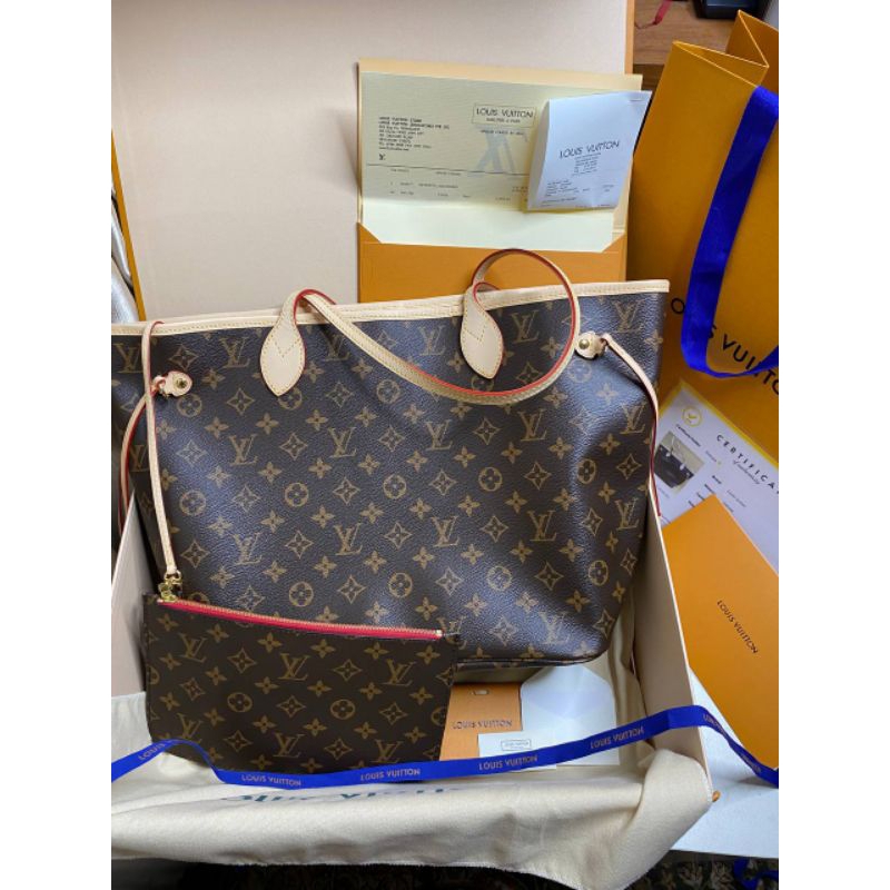 preloved rec 2022 louis vuitton Neverfull MM Cherry