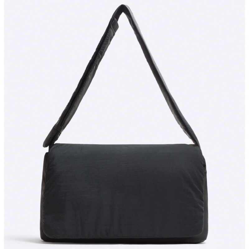 ZARA Men XL Nylon Crossbody Bag Tas Selempang Bahu Pria Black