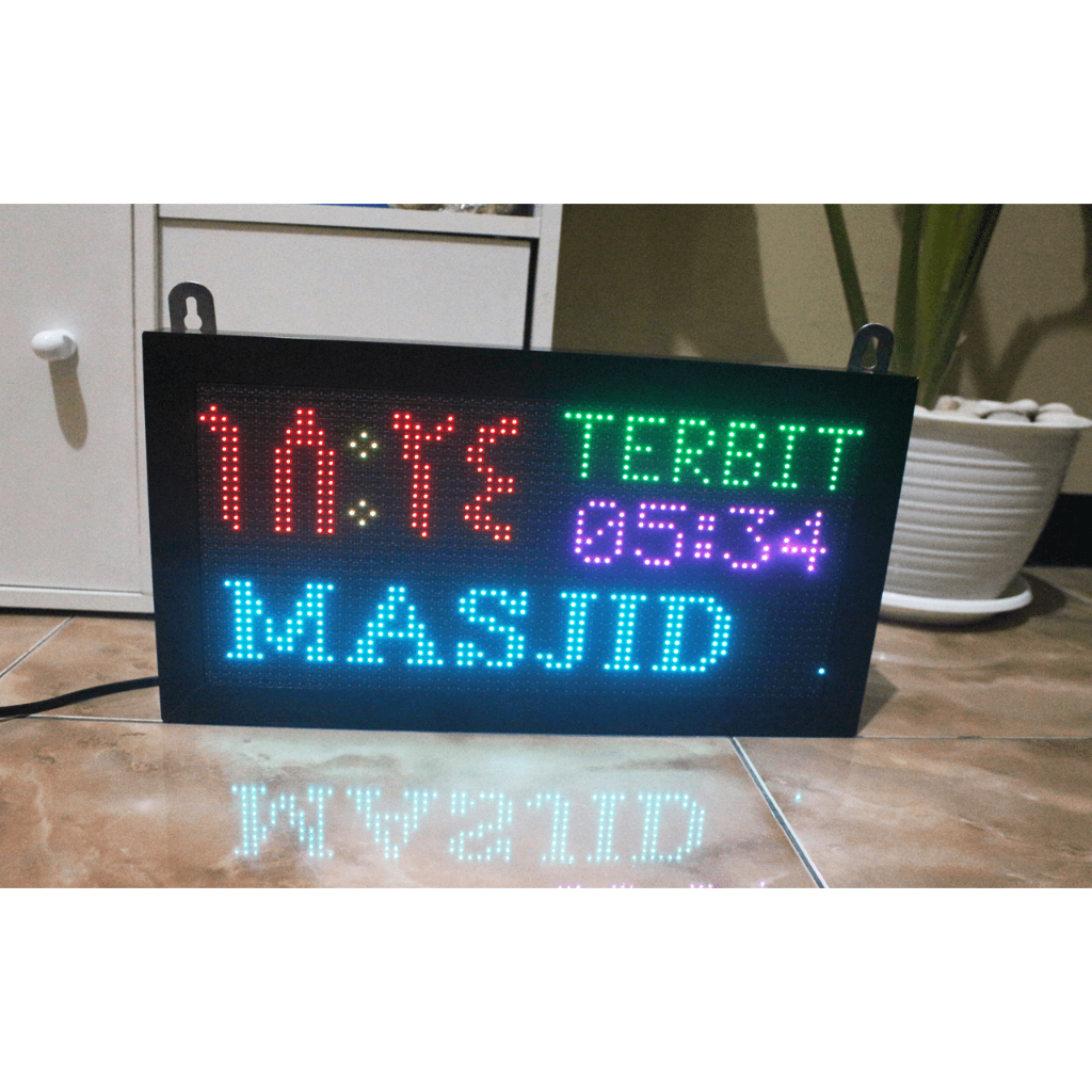 Jam Waktu Sholat Musholla / Jadwal Sholat Digital Masjid Wifi Rgb Full Color Tbk