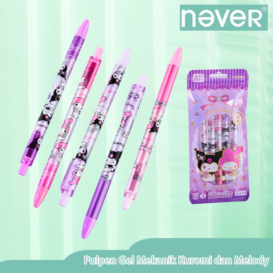 

5 pcs gel pen mekanik karakter Kuromi Melody sanrio/ Mechanical pen 0.5mm