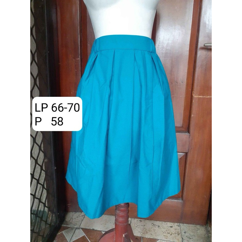 Blue Skirt Tosca Midi Skirt Rok Wanita - preloved
