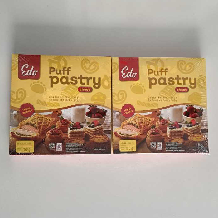 

Edo Pastry Adonan Lembaran Netto 750gram Mini Puff Pastry Sheet Edo