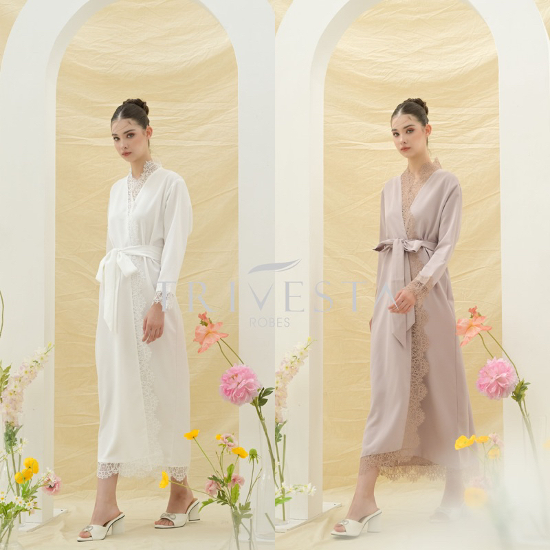 Trivesta Robes - Amora Robe - Signature Collection - Kimono Pengantin / Bridesmaid Bride Robe Satin 