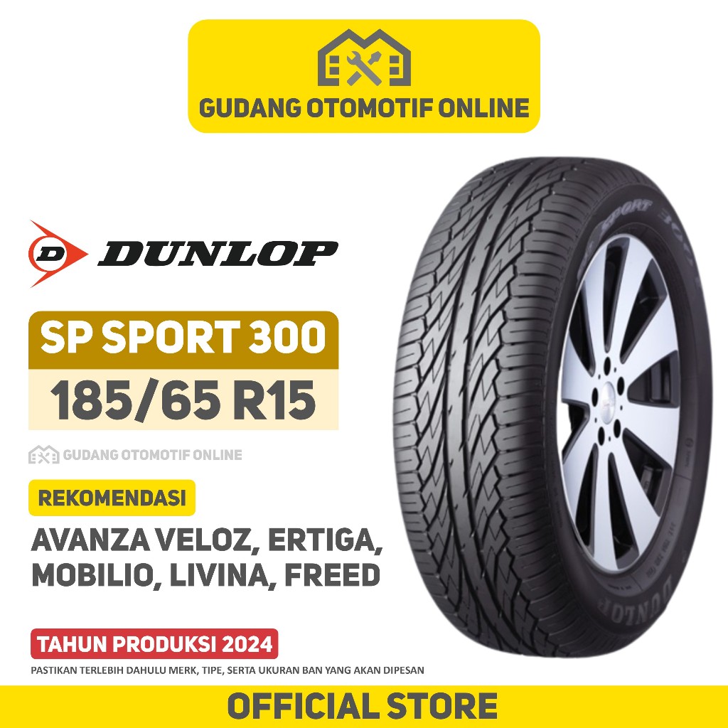 BAN MOBIL AVANZA VELOZ ERTIGA MOBILIO BAN DUNLOP SP SPORT 300 185/65 R15 SP300 - BAN LIVINA FREED MOBIL PENUMPANG