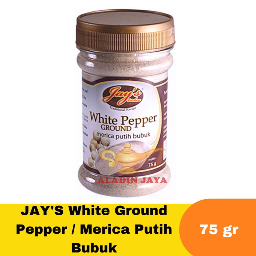 

JAY'S White Ground Pepper / Merica Putih Bubuk ukuran 75 gr