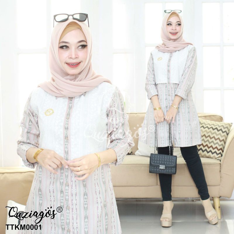 QUZIAGOS TUNIK KATUN TRISET PREMIUM MIX BORDIR original by Quziagos