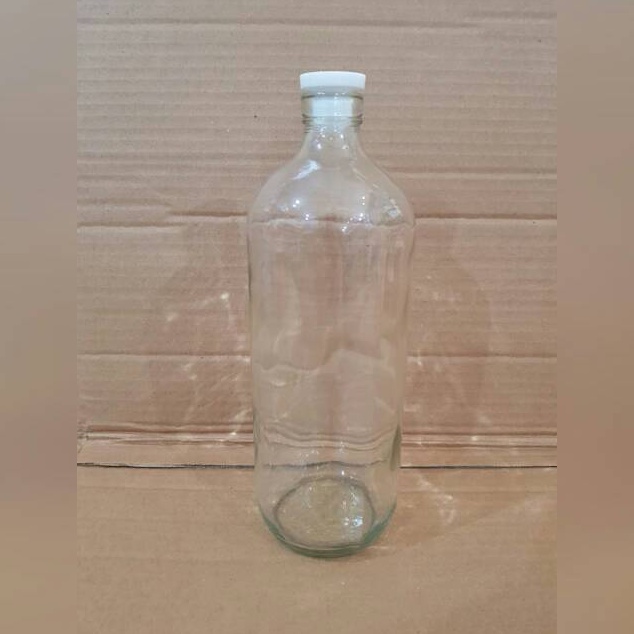 ART R74Q  1 SEPULUH BOTOL KACA 1 liter BARU  tutup plug bening  BENING BOLLES harga terbaik  BOTOL B