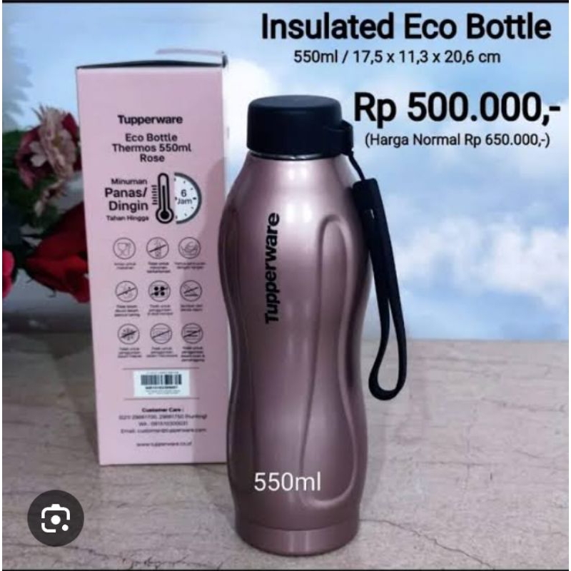 Insulated eco bottle tupperware / botol minum tahan panas dan dingin tupperware