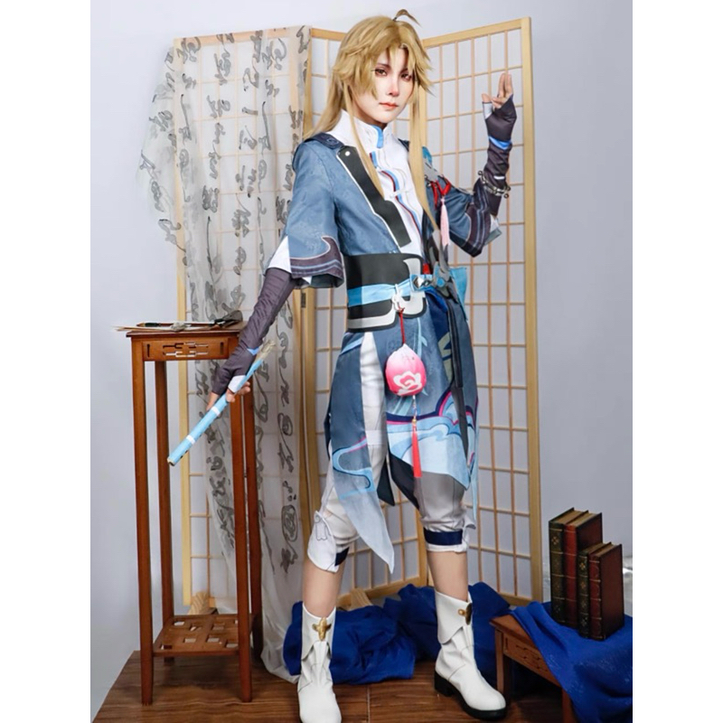 【Lolicos】Ready Honkai Star Rail Yanqing Cosplay Costume Fullset Wig Anime Game Kostum Yan Qing HSR S