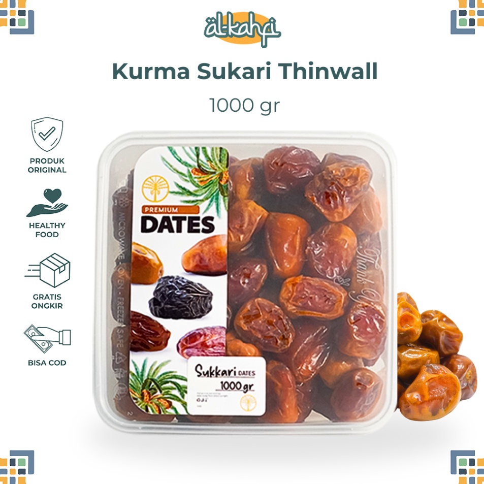 

Top banget Kurma Sukari 1 Kg Thinwall Kurma Raja Premium Original