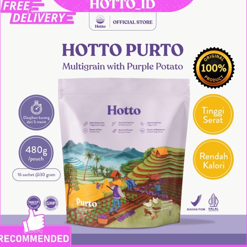 

Lagi murah Hotto Purto Multigrain with Purple Potato 1 Pouch 16 Sachet