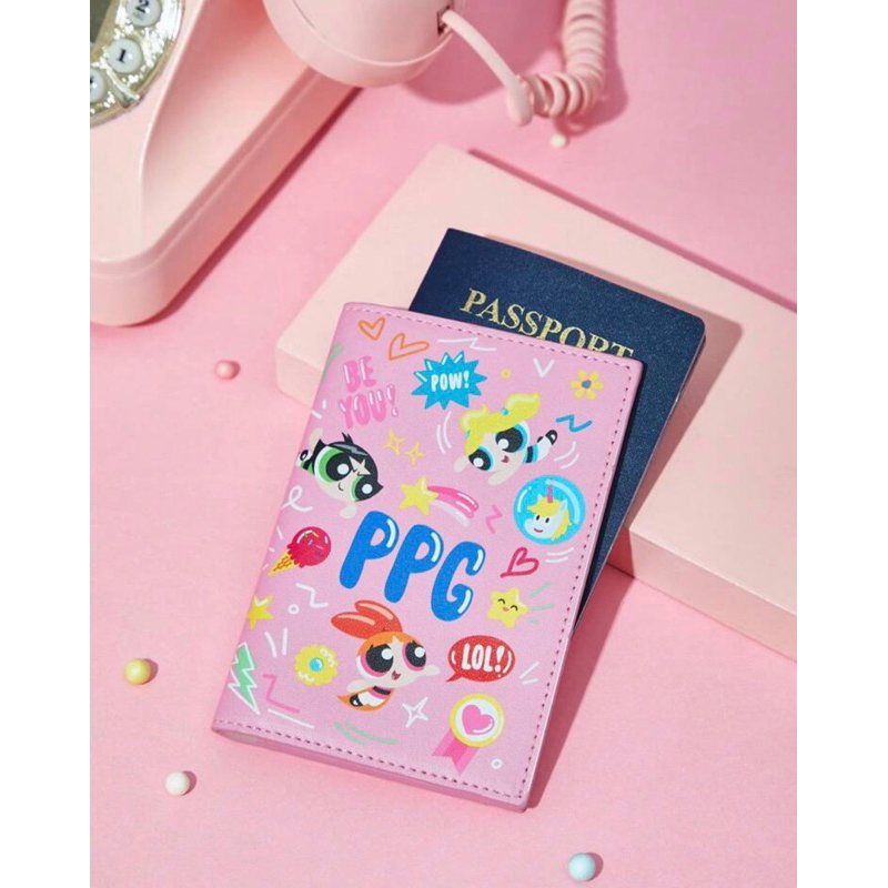 THE POWERPUFF GIRLS X SHEIN Cartoon Characters Print Fashion Passport Holder