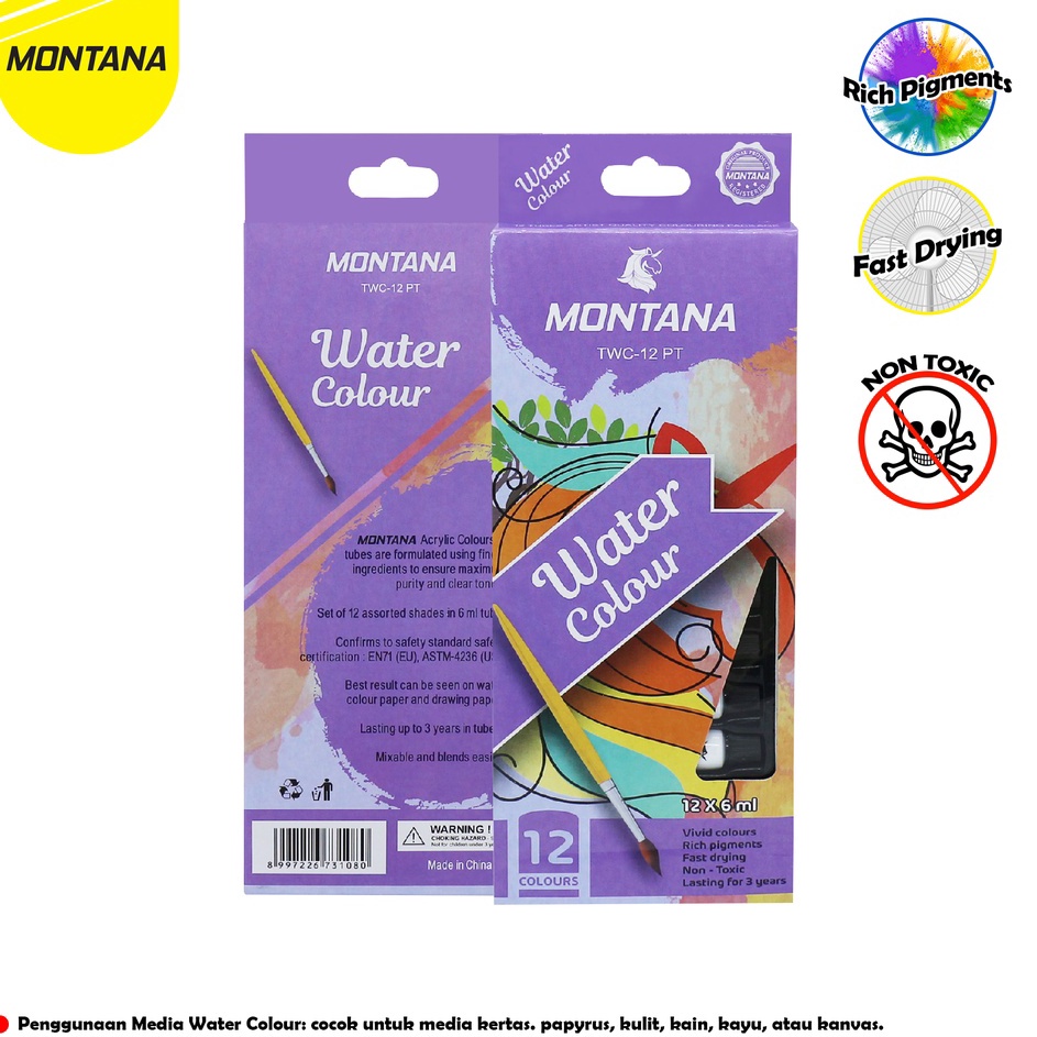 

Super Laris MurahMurahATK WaterColor 12 WarnaCat Air Montana TWC12 PT WaterColor Tube