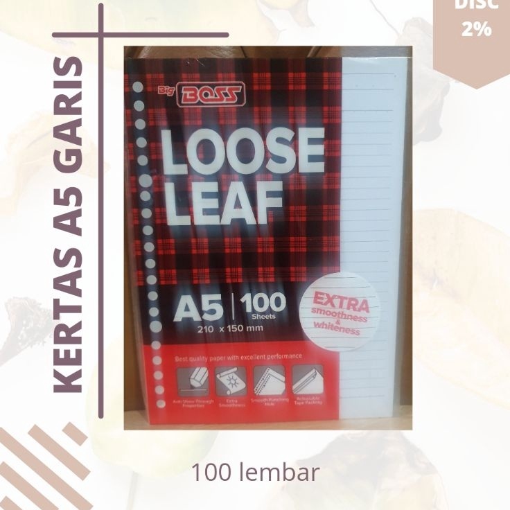 

New Style Loose Leaf Isi Kertas Binder A52r 1 lembar garis