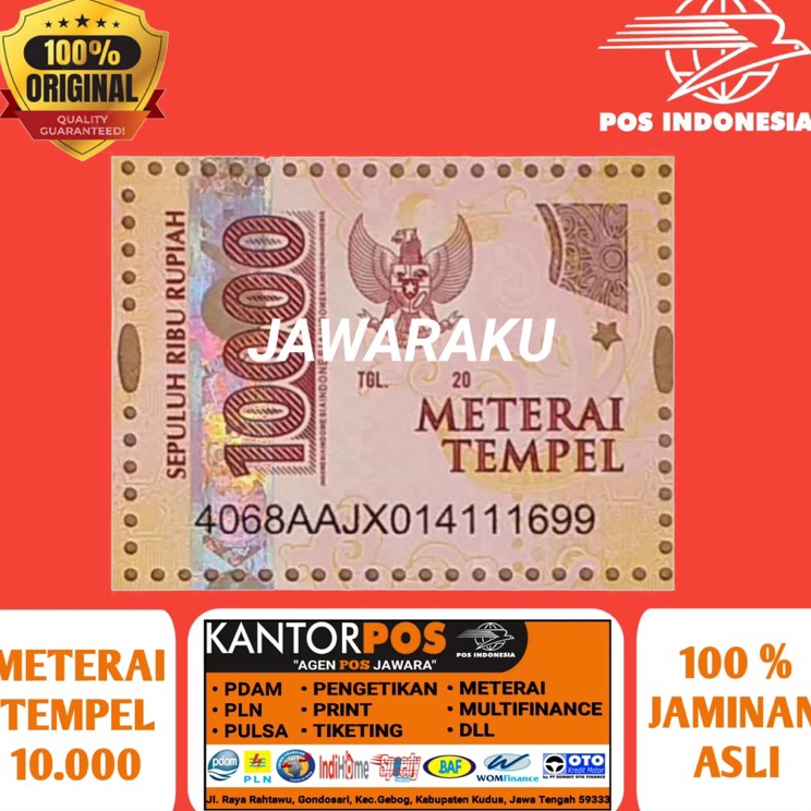 

Get Bonus METERAI TEMPEL 1 ASLI POS INDONESIA