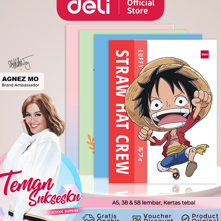

Paling Meriah Deli Sewing Notebook Buku Tulis Sekolah A5 38 58 Lembar Isi 1 CNB542