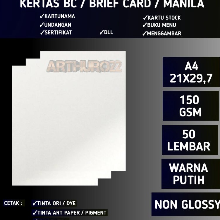 

Pasti Dikirim Kertas BCManila 15 GSM A4 isi 5 lembarkertas brief card buku gambar 15 gram