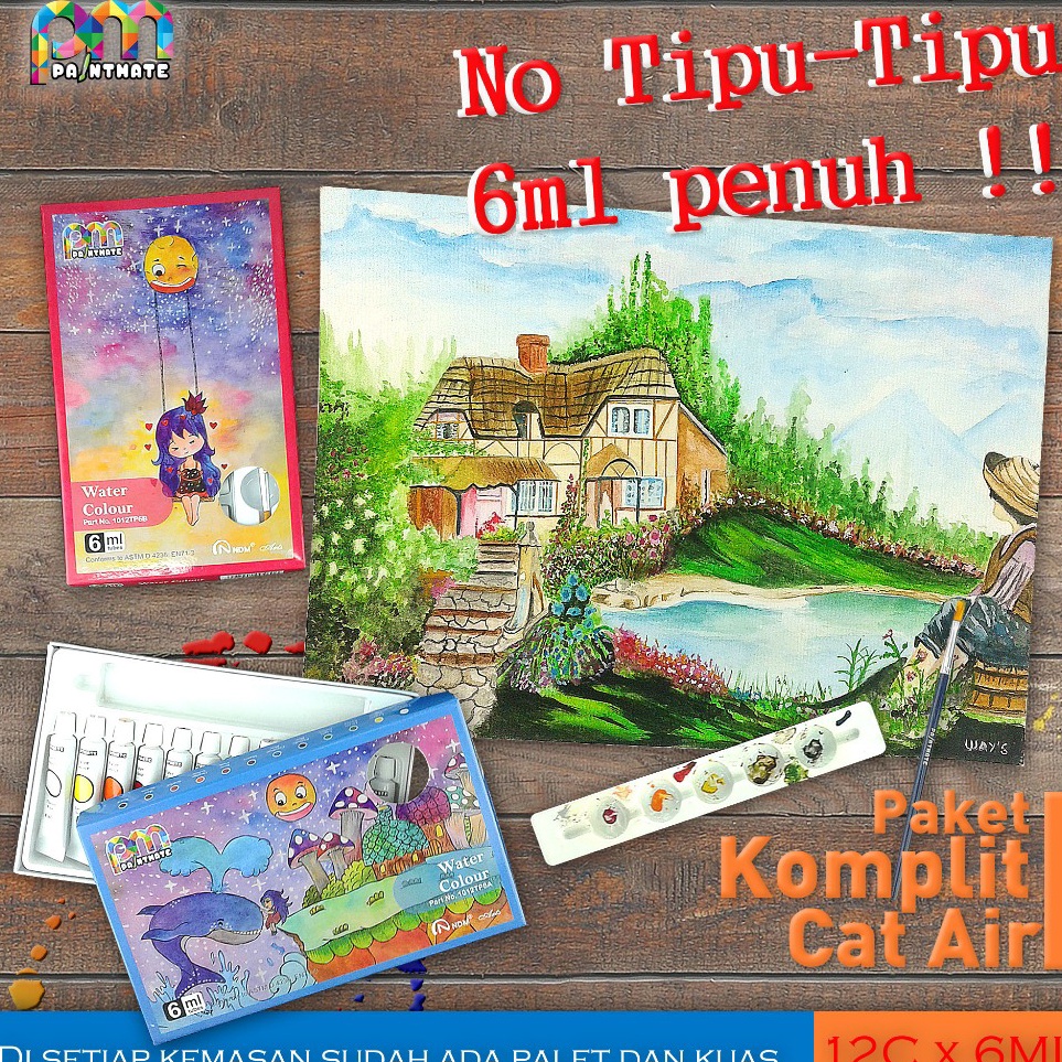 

Grosir Belanja Cat Air Cat Water Colors Set 12 warnaNDM Water Colors 12Colors 6ML