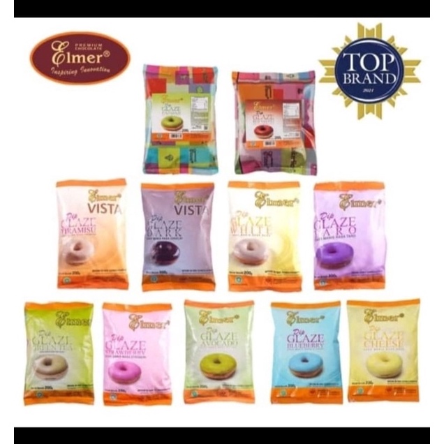 

Stock ready ELMER DIP GLAZE 2GR TOPPING DONAT SEMUA LENGKAP