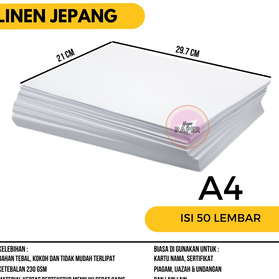 

Promo Terunik Kertas Sertifikat Linen A4 isi 5 lembar Kertas Sertifikat A4 Linen Kertas Linen A4