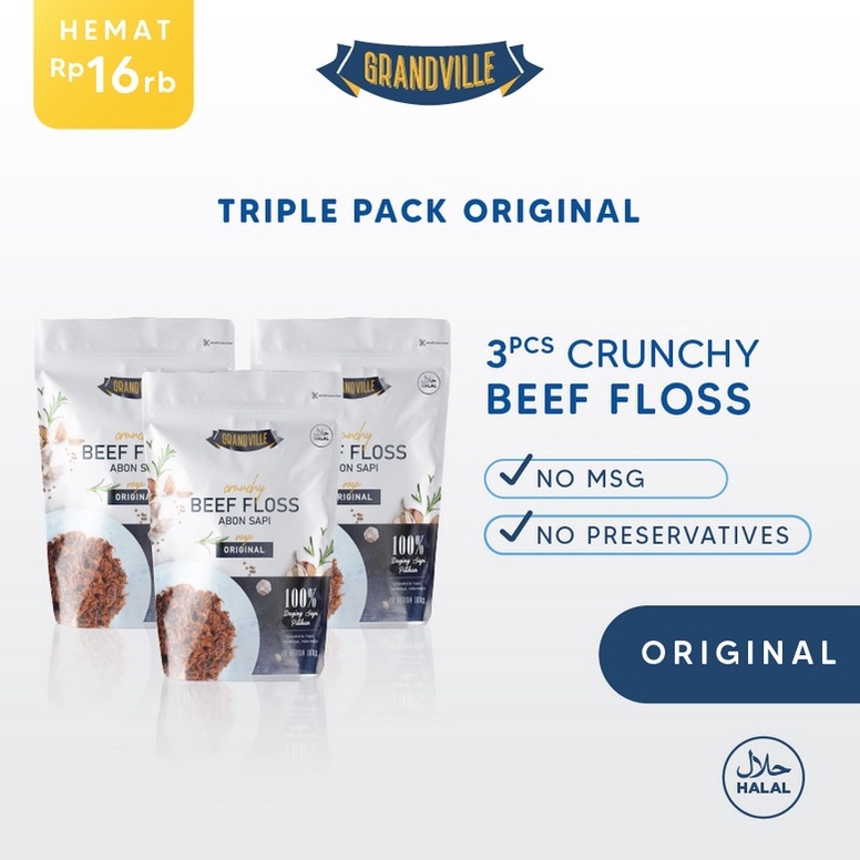 

Promo banting Grandville Abon SAPI Crunchy Triple Pack Original