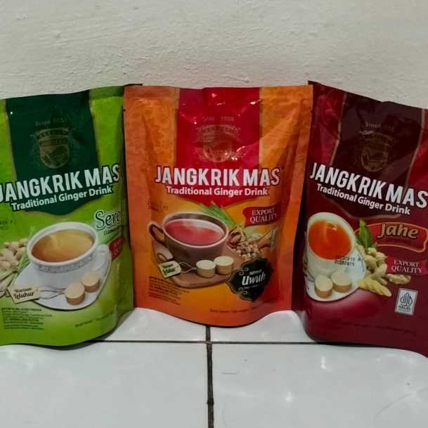 

XG34448 Serbat Jangkrik Mas wedang jahe wedang uwuh sereh minuman herbal halal isi 1 sachet x 2 tablet