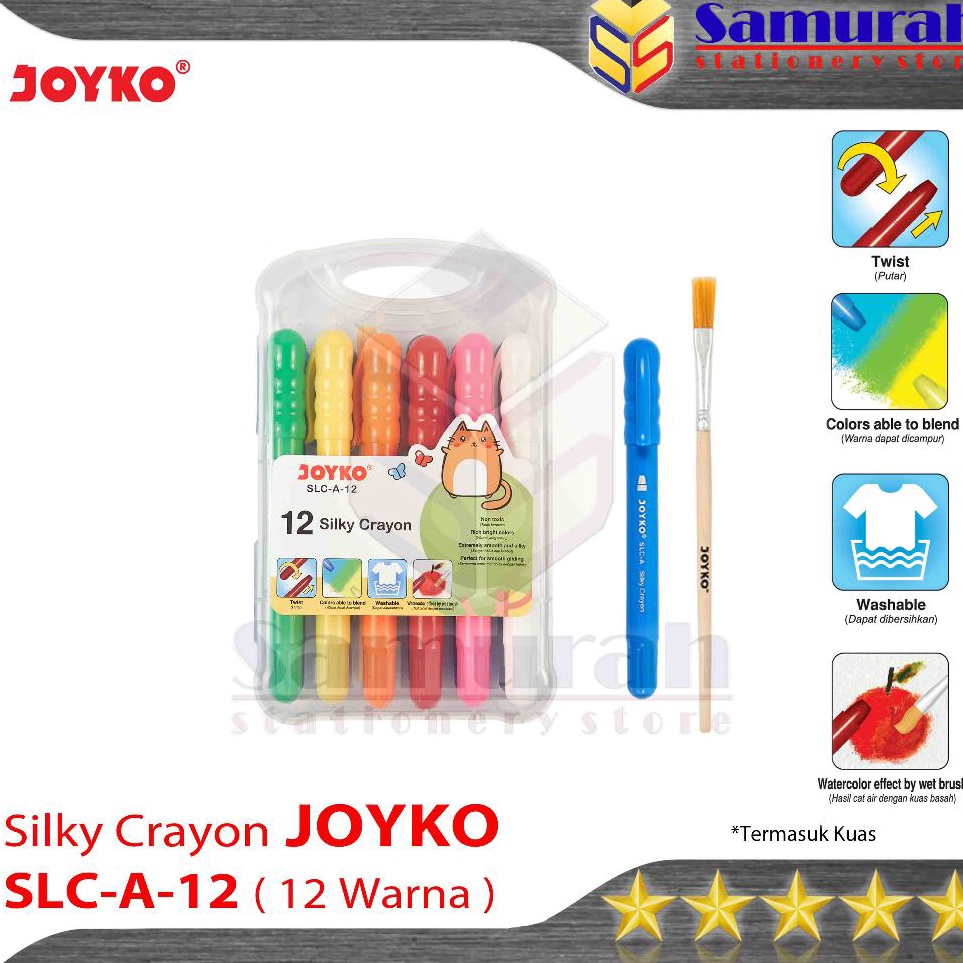 

Special Now Crayon SIlky SLC A 12 Warna Kuas Krayon Halus Lembut SLCA12 Hard Case Tidak Beracun