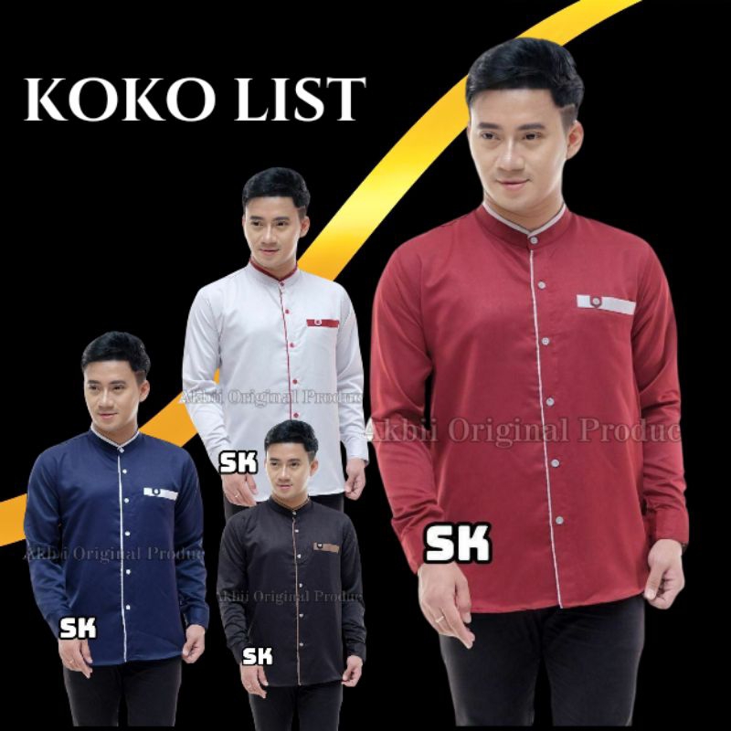 Baju Koko Pakaian Atasan Fashion Muslim Pria Laki Laki Dewasa remaja Lengan Panjang Azzahir Premium 