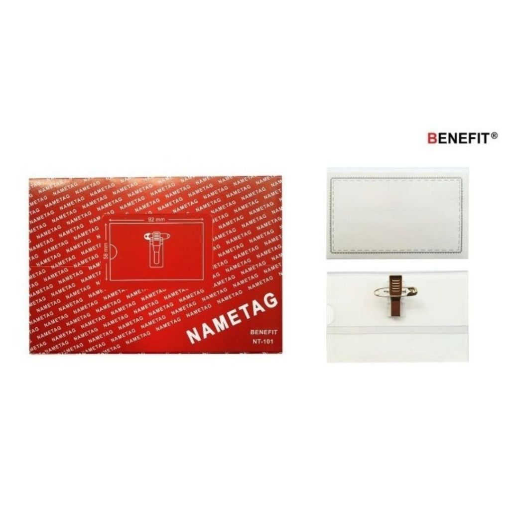 

Name Tag Badges Benefit ECER SATUAN Ukuran 9.2cm x 5.8cm Nametag Namebadge ID Card Holder Clip Pin Jepit Peniti Tanpa Tali Kartu Identitas Landscape Lanskap Miring Profesional Kerja Siswa Sekolah Murah Badge Tempel Saku Shopping Arena Malang