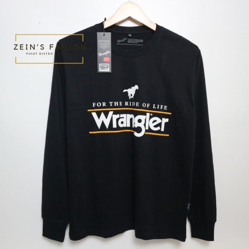 Kaos Wrangler lengan panjang , kaos pria dan wanita , katun combed 30s Lp04.