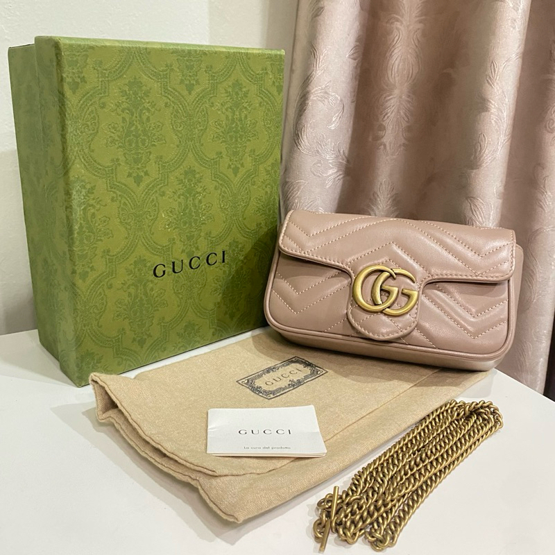 Gucci Marmont Super Mini Nude GHW Like New