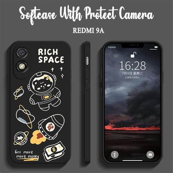 Softcase Macaron Motif Astronout [UV04] For Redmi 9A - Case HP Redmi 9A - Casing HP Redmi 9A - Silikon - Pelindung Handphone