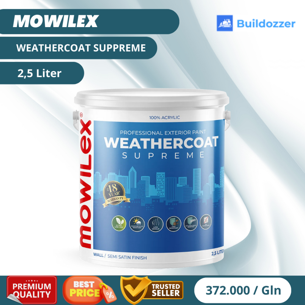 Mowilex Weathercoat Supreme Cat Tembok Eksterior - 2.5 L