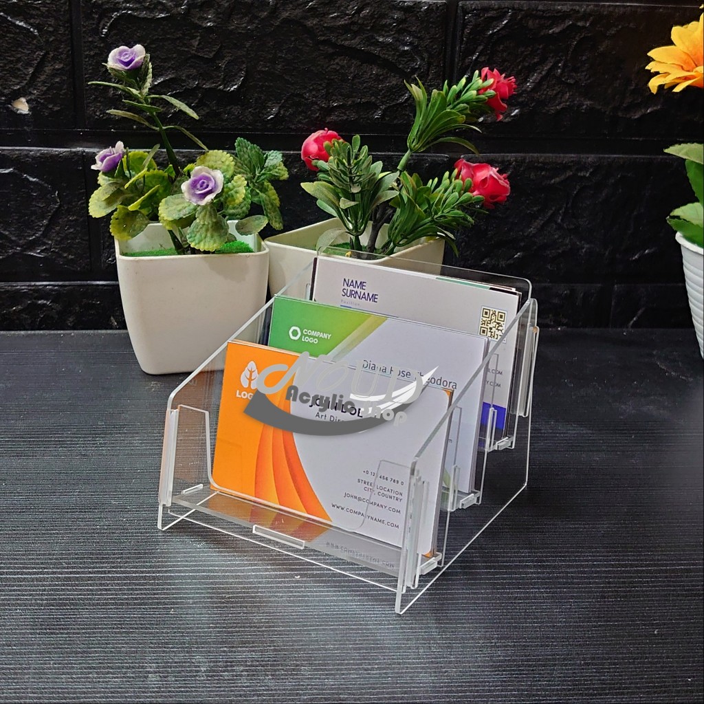 

Tempat Kartu Nama Akrilik / Acrylic Business Card Display Knock Down (Rakit Sendiri)