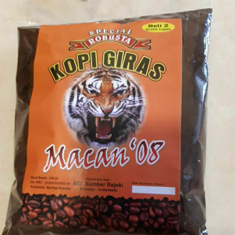 

Kopi Macan08 Special Robusta 250gr.