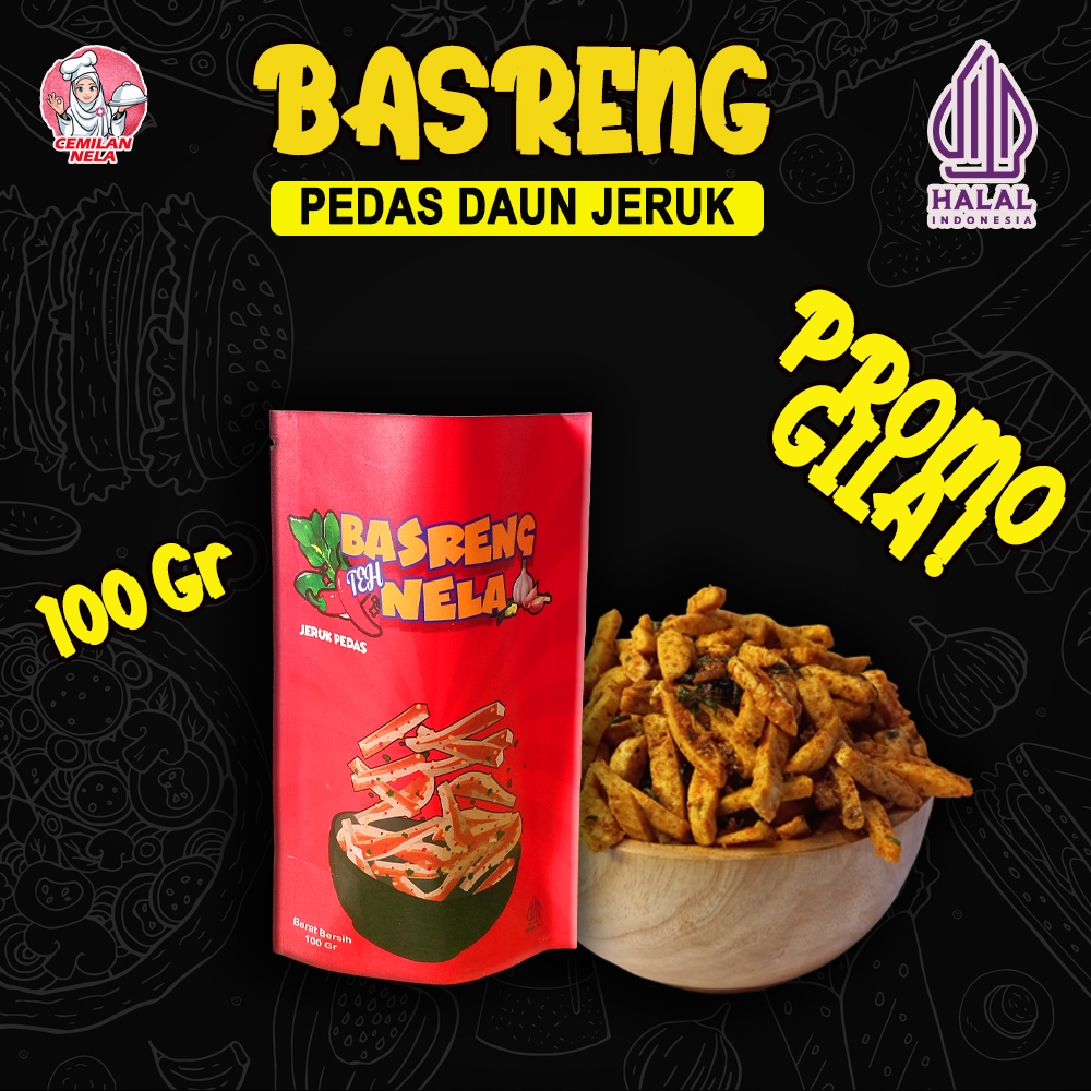 

BASRENG VIRAL DAUN JERUK - Isi 100 Gram -CEMILAN NELA MURAH - Basreng Pedas EXTRA Daun Jeruk