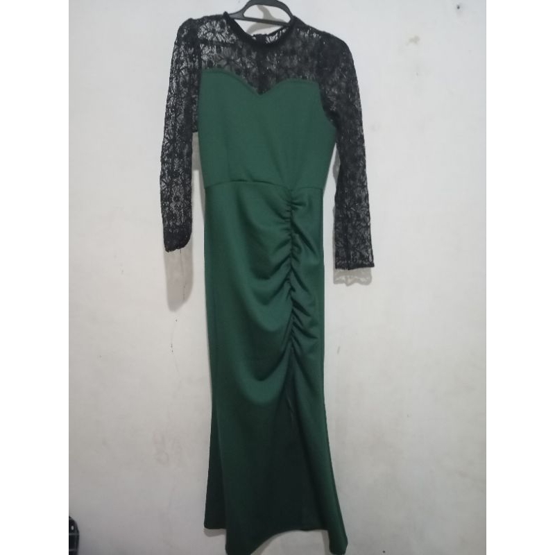 Baju Penyanyi Bekas | Masih Bagus | Panjang | Hijau Tua