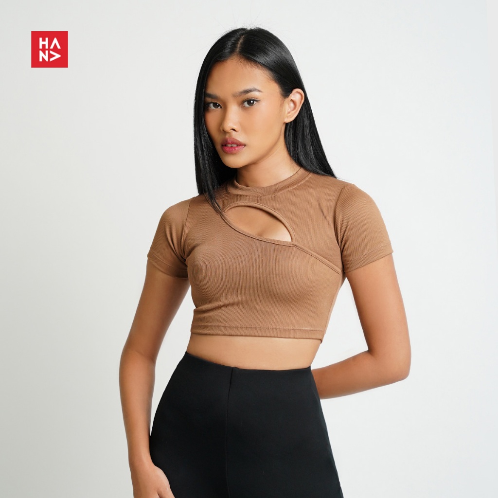 HanaFashion JKT - Alika Knit Crop Top Atasan Wanita - CT198