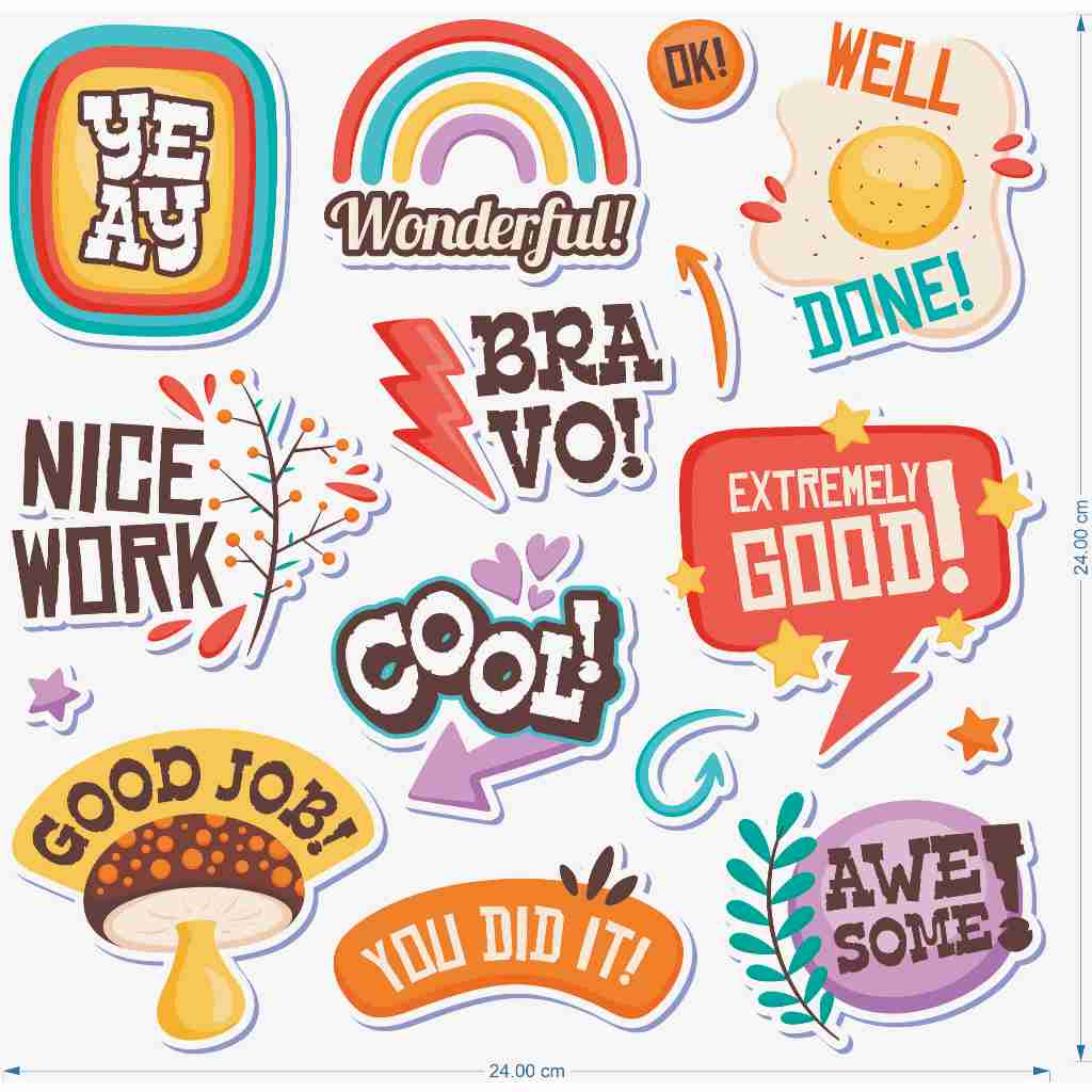 

12pcs | STIKER BAJU WONDERFUL / STIKER TELUR / STIKER GOOD JOB / STIKER COOL / STIKER PELANGI / STIKER JAMUR / STIKER DTF / STIKER SETRIKA / STIKER KAIN