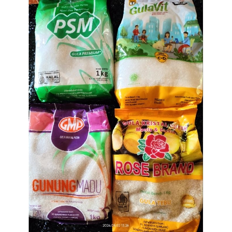 

Gula pasir kemasan 1kg Random