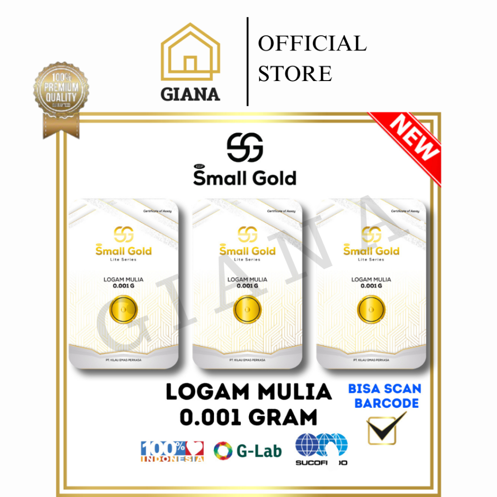 GIA FREE / GRATIS Logam Mulia Baby Gold 0.001 Gr Emas Logam Mulia ASLI