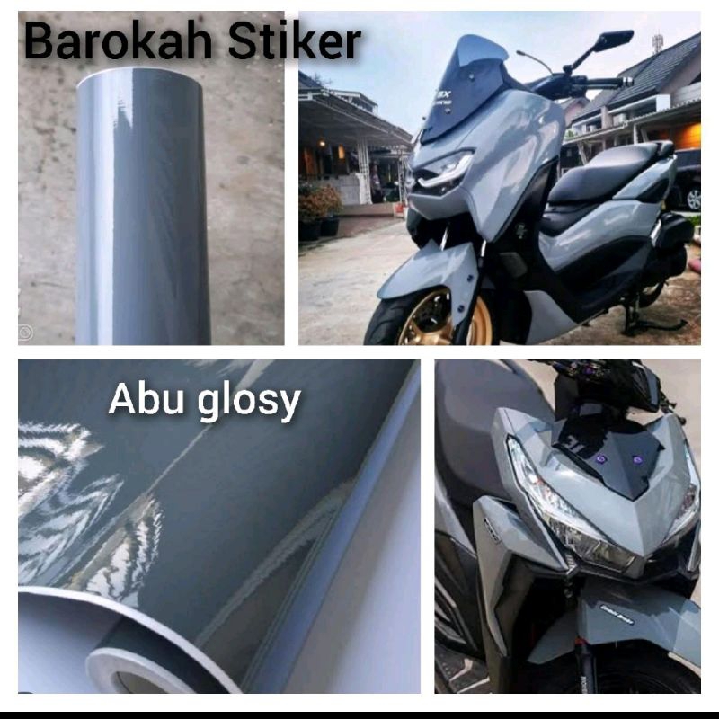 Skotlet Motor Abu Glosy Doff Nardo Gray Sticker  Premium Kekinian
