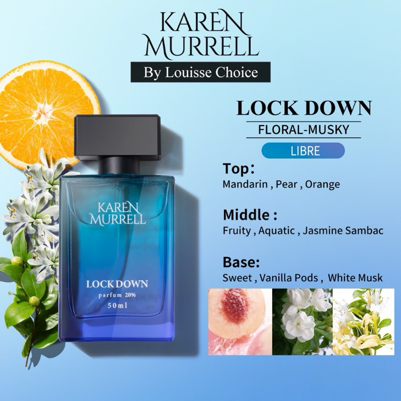 LOUISSE CHOICE & KAREN MURRELL Lock Down Parfum 20% 50ml BPOM 48 Hours Lasting EDP Men Women Perfume