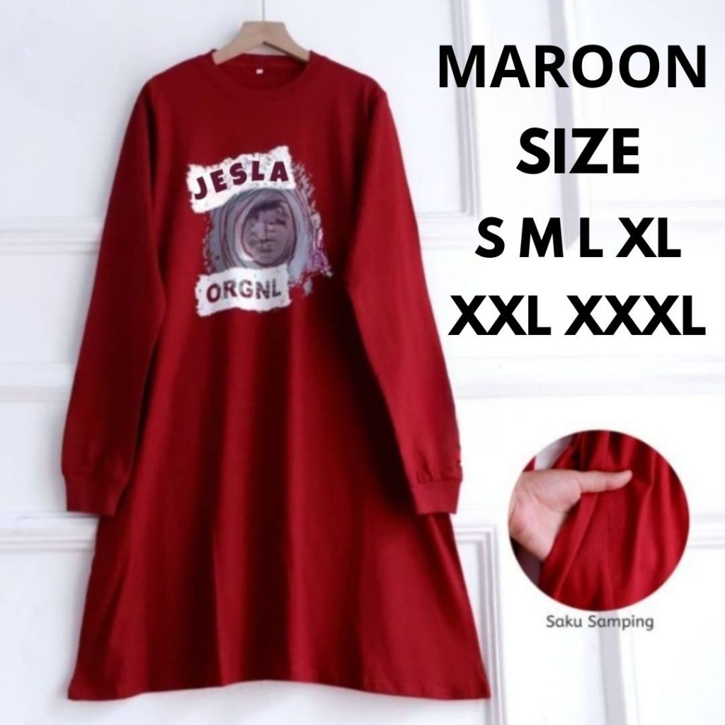 Tunik Kaos Jumbo Wanita Zana Tunik BO Size S M L XL XXL XXXL Atasan Wanita Korean Style Bahan Kaos K