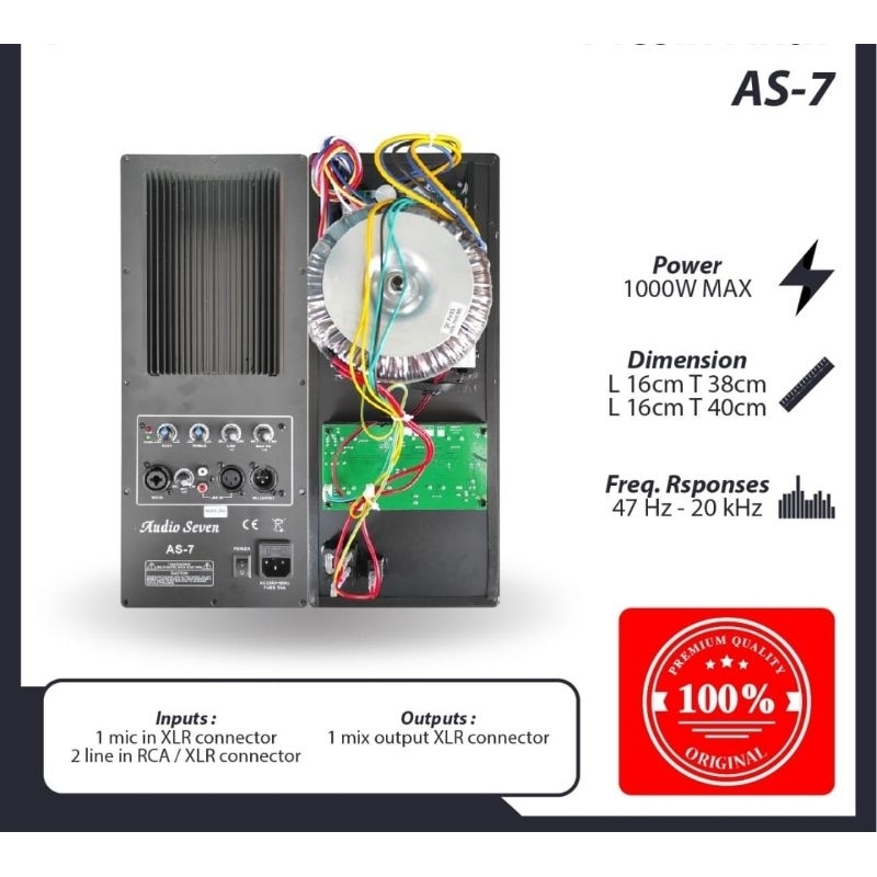 POWER KIT ACTIVE MESIN SPEAKER AKTIF AUDIOSEVEN AS7 MODEL HUPER