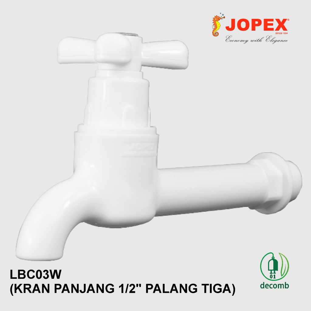 Kran Air Tembok Body Panjang Jopex 1/2 inch Palang Tiga LBC03W
